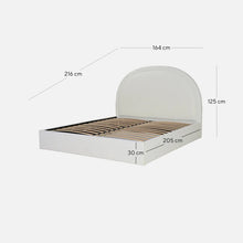 Load image into Gallery viewer, Queen Sized Bed Frame Zaria - Antique White Boucle with Storage