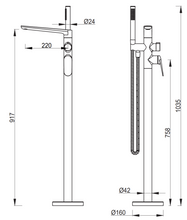 Load image into Gallery viewer, Lantra Freestanding Bath Mixer with Hand Shower – TRIM KIT ONLY