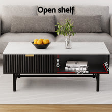 Load image into Gallery viewer, Artiss Coffee Table Drawer Storage Shelf Black