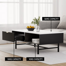 Load image into Gallery viewer, Artiss Coffee Table Drawer Storage Shelf Black