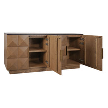 Load image into Gallery viewer, Benedict Walnut Buffet - Black Marble