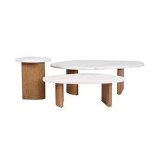 Load image into Gallery viewer, Solstice Ivory Cloud Marble Tables Set of 3 - Oak (PRE-ORDER)