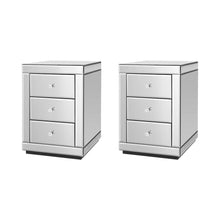 Load image into Gallery viewer, PRESIA- Set of 2 Mirrored Side Tables