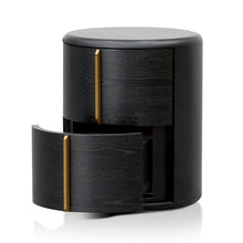 Load image into Gallery viewer, SOLACE Round Bedside Table - Black
