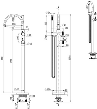 Load image into Gallery viewer, Mica Freestanding Bath Mixer with Hand Shower – TRIM KIT ONLY

