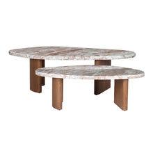 Load image into Gallery viewer, Solstice River Brown Marble Tables Set of 2 - Walnut (PRE-ORDER)
