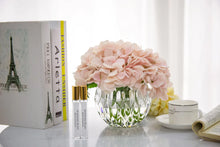 Load image into Gallery viewer, LUXURY RANGE HYDRANGEA'S - BLUSH - CRYSTAL VASE

