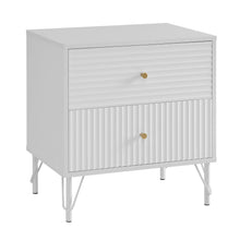 Load image into Gallery viewer, LISA - Wavy Fluted Bedside Table in White
