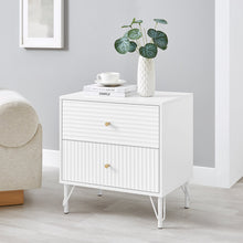 Load image into Gallery viewer, LISA - Wavy Fluted Bedside Table in White
