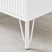 Load image into Gallery viewer, LISA - Wavy Fluted Bedside Table in White
