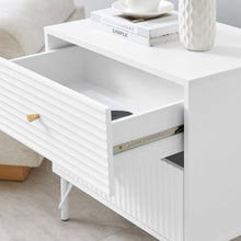 Load image into Gallery viewer, LISA - Wavy Fluted Bedside Table in White

