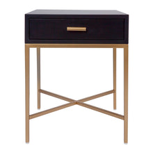Load image into Gallery viewer, Nessa Black Bedside Table - Gold
