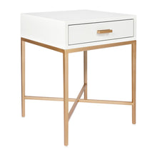 Load image into Gallery viewer, Nessa White Bedside Table - Gold

