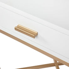 Load image into Gallery viewer, Nessa White Bedside Table - Gold
