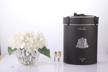Load image into Gallery viewer, LUXURY RANGE HYDRANGEA'S - IVORY - CRYSTAL VASE
